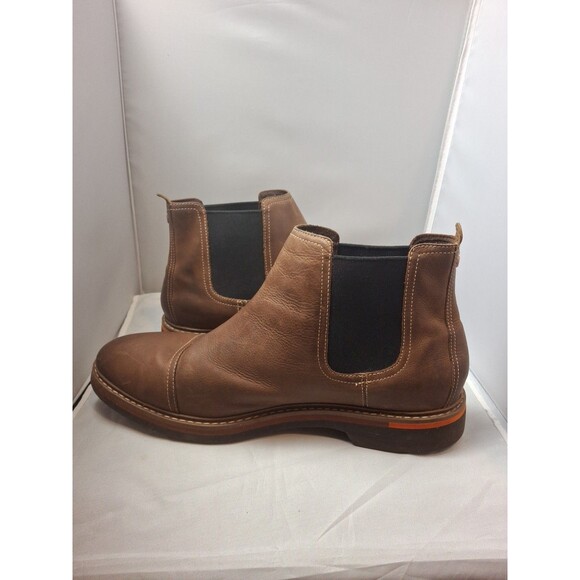 COLE HANN GRAND Men\'s Leather Chelsea Boots Brown Cap Toe Luxury Size 12 main image 9